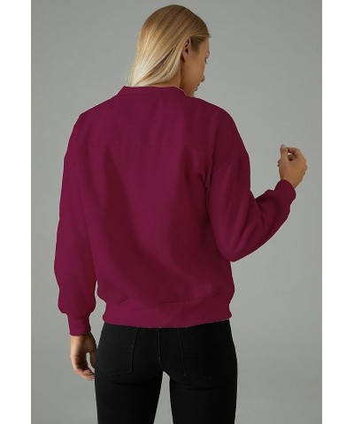 Womens Zip Up Jackets Long Sleeve Sweatshirts Casual Outwear with Pockets Rose Red $10.79 Jackets