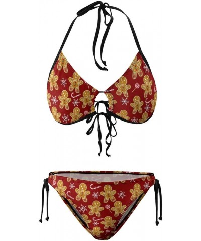 Womens Bikini Set Two Piece Swimsuit Halter String Triangle Sexy Swimwear Christmas $14.76 Swimsuits