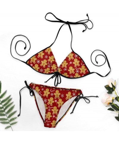 Womens Bikini Set Two Piece Swimsuit Halter String Triangle Sexy Swimwear Christmas $14.76 Swimsuits