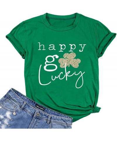 One Lucky Mama St Patricks Day Shirt Women Funny Shamrock Clover Graphic Short Sleeve Mama Tshirt Top Green-01 $15.59 T-Shirts