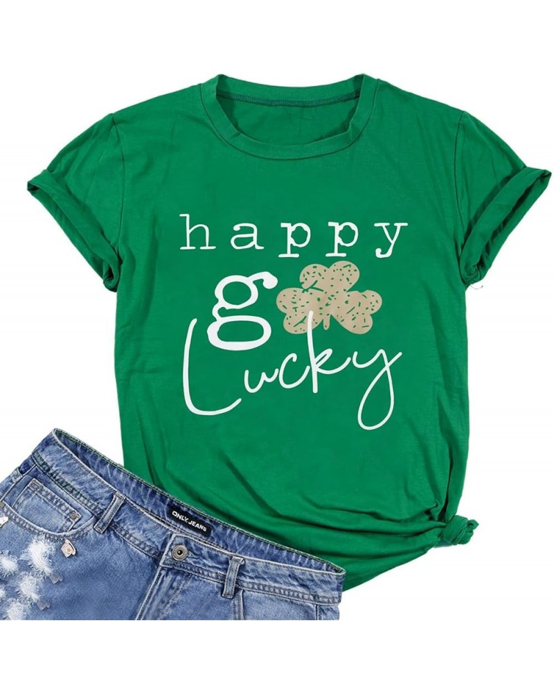 One Lucky Mama St Patricks Day Shirt Women Funny Shamrock Clover Graphic Short Sleeve Mama Tshirt Top Green-01 $15.59 T-Shirts