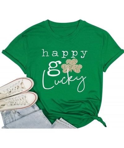 One Lucky Mama St Patricks Day Shirt Women Funny Shamrock Clover Graphic Short Sleeve Mama Tshirt Top Green-01 $15.59 T-Shirts