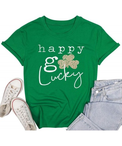 One Lucky Mama St Patricks Day Shirt Women Funny Shamrock Clover Graphic Short Sleeve Mama Tshirt Top Green-01 $15.59 T-Shirts