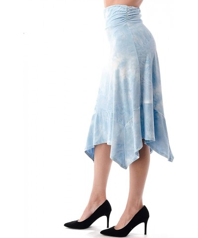 Women's Flowy Handkerchief Hemline Midi Skirt Ms01-multi11 $10.40 Skirts