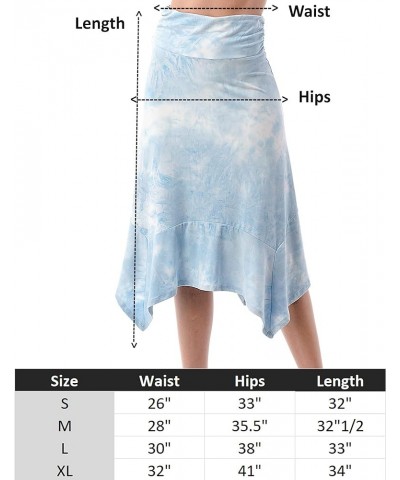 Women's Flowy Handkerchief Hemline Midi Skirt Ms01-multi11 $10.40 Skirts