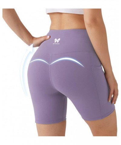 Women’s Yoga Shorts High Waist Compression Workout Shorts for Women Running Size S-2XL Purple $12.74 Activewear