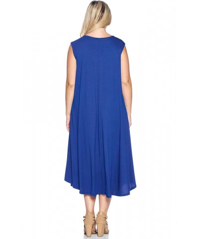 Modern Kiwi® Women's Plus Size Basic Sleeveless Loose Fit Pocket Midi Maxi Dress (1X-4X) Royal $19.03 Dresses