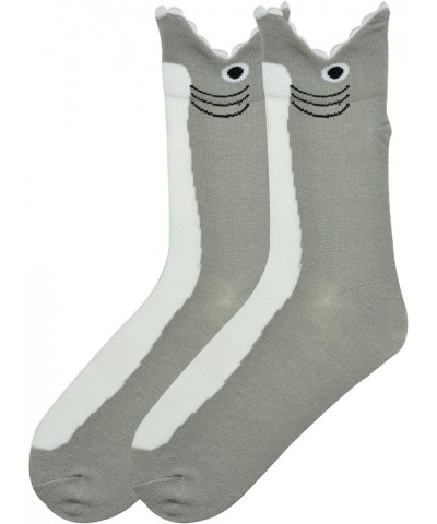 Women's Funny Animal Crew Socks-1 Pairs-Cool & Cute Wordplay Novelty Gifts Wide Mouth Shark (Gray) $8.96 Socks