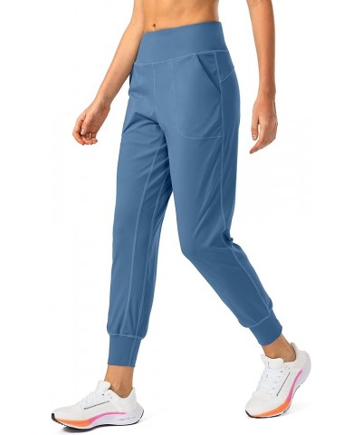 Women's Joggers with Zipper Pockets High Waisted Athletic Workout Yoga Pants Joggers for Women Regular Light Blue $15.75 Acti...