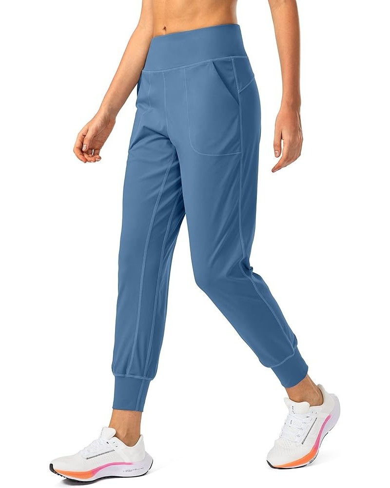 Women's Joggers with Zipper Pockets High Waisted Athletic Workout Yoga Pants Joggers for Women Regular Light Blue $15.75 Acti...