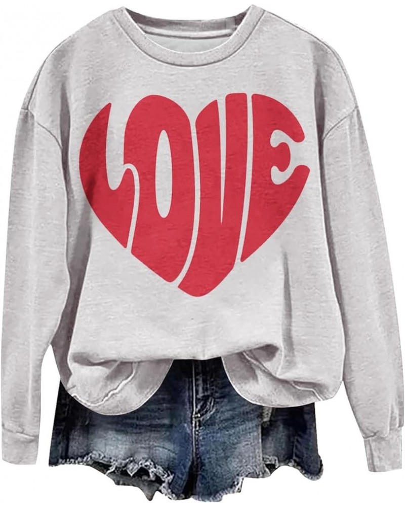 Valentines Shirts for Women Long Sleeve Plus Size Valentines Day Shirt Novelty Valentines Day Sweaters Sweatshirts Outfits A ...