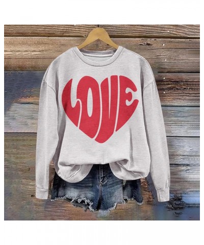 Valentines Shirts for Women Long Sleeve Plus Size Valentines Day Shirt Novelty Valentines Day Sweaters Sweatshirts Outfits A ...