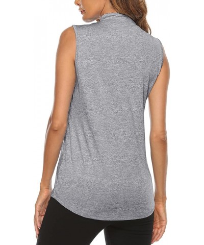 Women's Sleeveless Golf Tennis Polo Shirts Zip Up Workout Tank Tops (S-2XL) Grey $14.49 Shirts