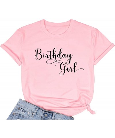 Its My Birthday T-Shirt Women Cute Graphic Shirt for Birthday Party Funny Letter Printed Short Sleeve Tee Top -03pink $12.87 ...