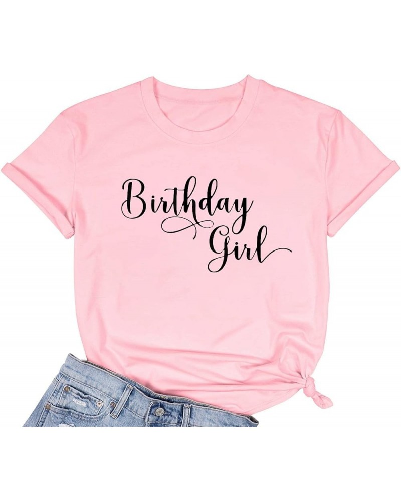 Its My Birthday T-Shirt Women Cute Graphic Shirt for Birthday Party Funny Letter Printed Short Sleeve Tee Top -03pink $12.87 ...