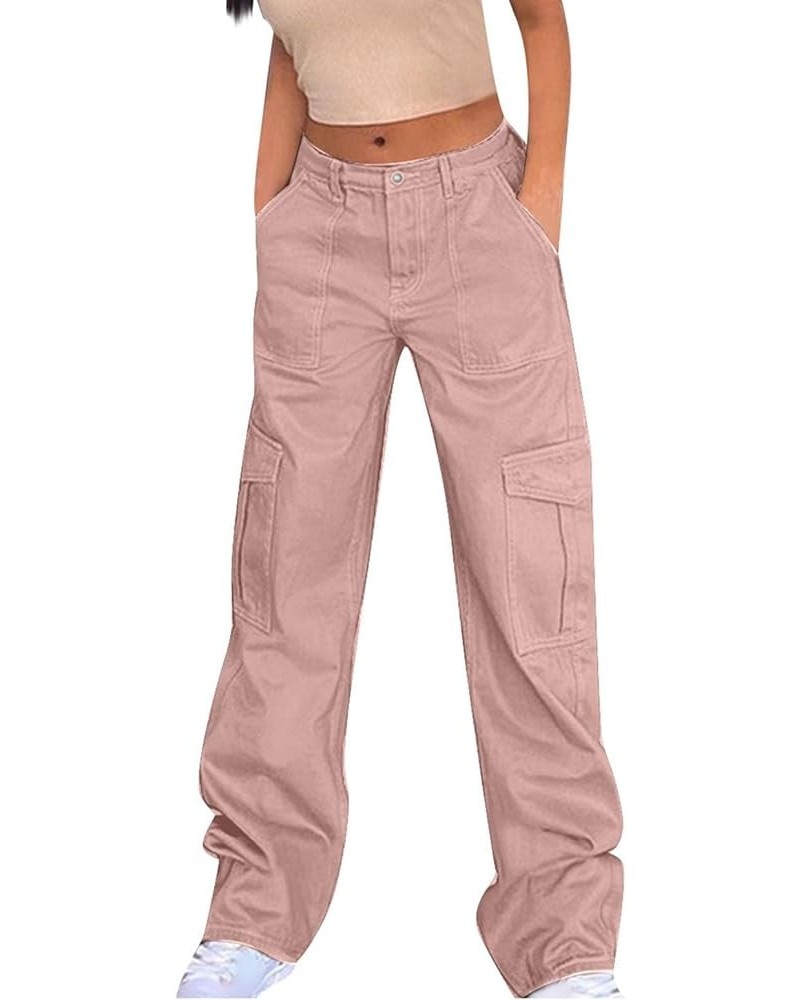 Cargo Pants Women High Waist Joggers Stretch Baggy Multiple Pockets Relaxed Fit Straight Wide Leg Y2K Pants Dressy Sweatpants...