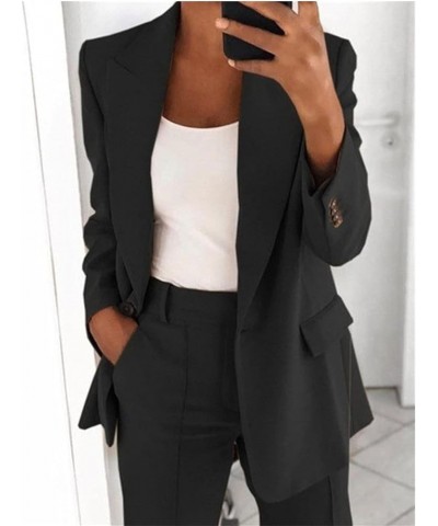 Blazers for Women Fashion Dressy Long Sleeve Blazer Open Front Cardigan Plus Size Double Breasted Jacket 1315-nfhhse-c-black ...