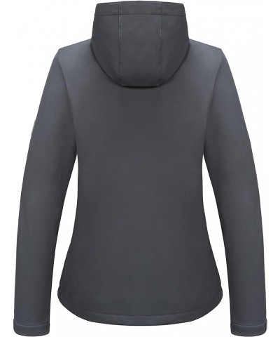 Women's Softshell Jacket Hooded Windproof Fleece Lined Jackets, Water Repellent and Lightweight B.gray $27.84 Jackets