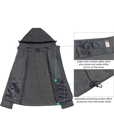 Women's Softshell Jacket Hooded Windproof Fleece Lined Jackets, Water Repellent and Lightweight B.gray $27.84 Jackets