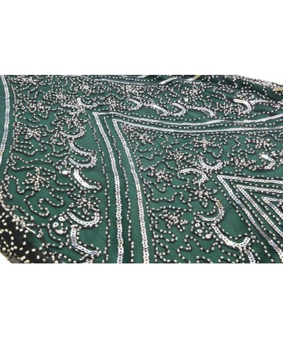 Women's 1920s Sequins Flapper Gatsby Cocktail Dress with 20s Headband Accessories Set Style Floral 3 Silver Green $30.90 Others