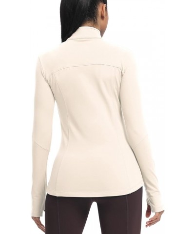 Workout Jackets for Women, Fleece Jackets Full Zip Long Sleeves Running Track Jacket with Pockets Apricot $13.24 Jackets