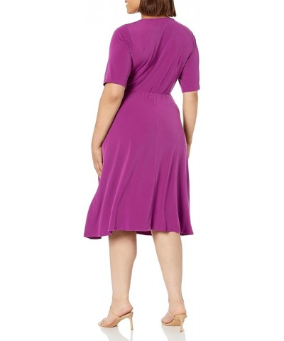 Women's Side Tie Flattering Midi Length Chic Versatile Matte Jersey Dress Phlox $18.18 Dresses