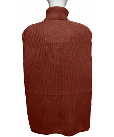 Womens Turtleneck Poncho Sweater 2023 Fall Winter Fashion Chunky Warm Cable Knit Cape Sweaters Pullover Jumper Tops Red $15.8...