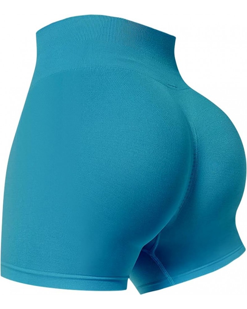 1-3 Pack Workout Shorts Women Scrunch Butt Lifting Biker Shorts Seamless Gym Workout Booty Shorts 1-pack Turquoise $10.59 Act...