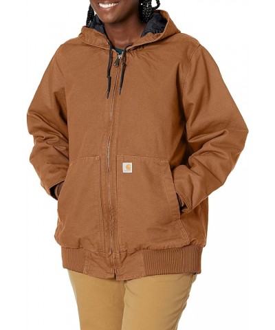 Women's Loose Fit Washed Duck Insulated Active Jacket Brown $37.50 Uniforms
