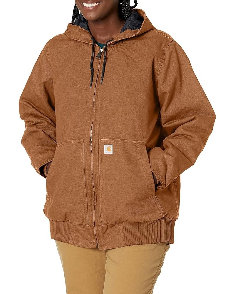 Women's Loose Fit Washed Duck Insulated Active Jacket Brown $37.50 Uniforms