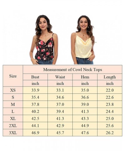 Basic Women's Silk Tank Top Ladies V-Neck Camisole Silky Loose Sleeveless Blouse Satin Tank Shirt Cowl Neck-champagne $14.57 ...