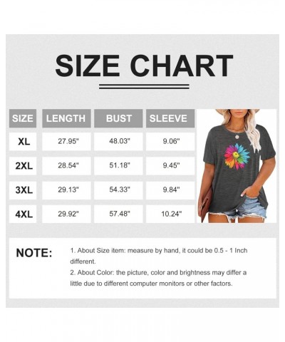 Women Plus Size Tops Daisy Graphic Tee Shirts Casual Cute Dandelion Tshirt Plus Size Clothes Tops A-grey 3 $8.24 Tops