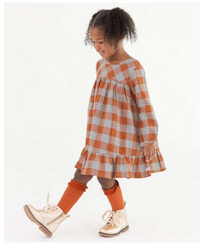 RuffleButts® Baby/Toddler Girls Flowy Tiered Button Back Dress Hadlee Plaid $20.27 Dresses