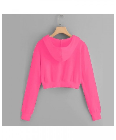 Zip Up Hoodies for Women Cropped Long Sleeve Sweatshirts Jackets Trendy Y2k Crop Tops Teen Girls Clothes 2023 J010-red $7.79 ...