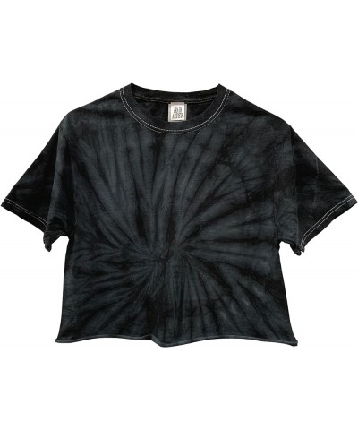 Pastel Rainbow Tie-Dye Unisex Short Sleeve Cropped Tee Black $9.45 T-Shirts