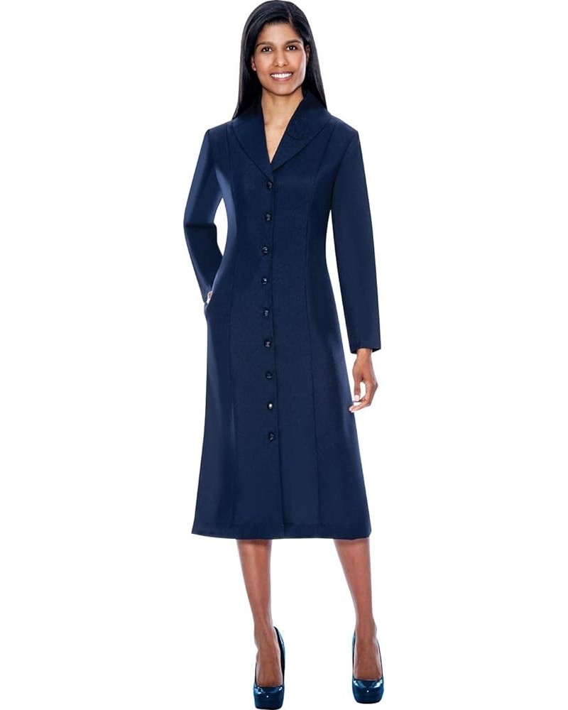 Button Front Clergy Dresses for Women - Elegant Church Dress & Uniform, Clergy Robes Women Choir Robe G11674 Navy $33.28 Dresses