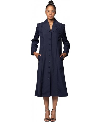 Button Front Clergy Dresses for Women - Elegant Church Dress & Uniform, Clergy Robes Women Choir Robe G11674 Navy $33.28 Dresses