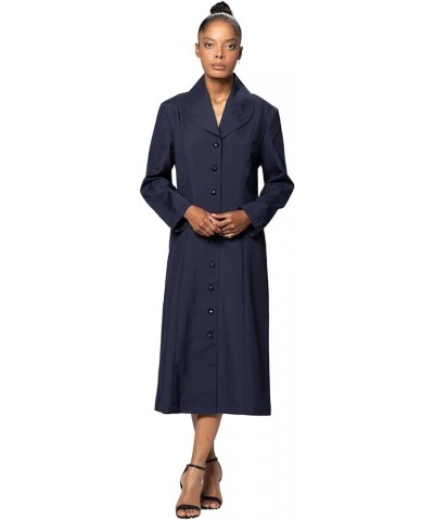 Button Front Clergy Dresses for Women - Elegant Church Dress & Uniform, Clergy Robes Women Choir Robe G11674 Navy $33.28 Dresses