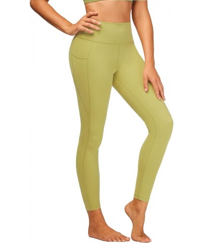 Women's Capri Yoga Pants with Pockets Essential High Waisted Legging for Workout Brushed Buttery Soft-golden Lime $11.72 Pants