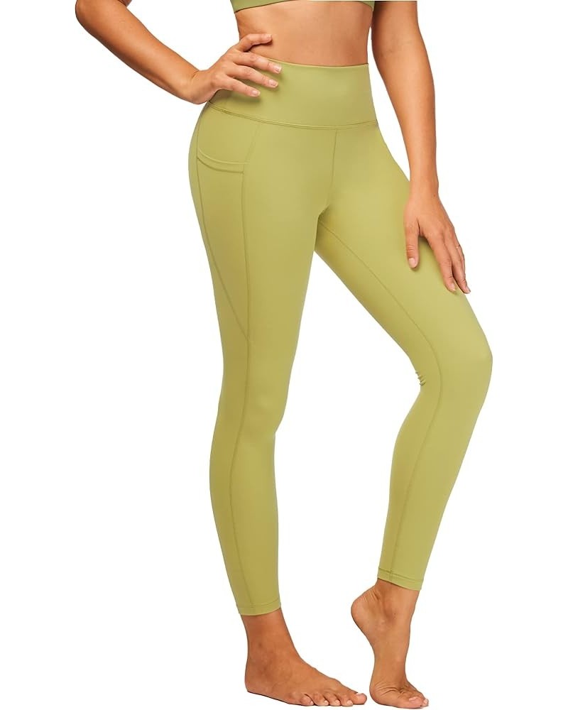 Women's Capri Yoga Pants with Pockets Essential High Waisted Legging for Workout Brushed Buttery Soft-golden Lime $11.72 Pants