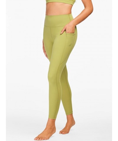 Women's Capri Yoga Pants with Pockets Essential High Waisted Legging for Workout Brushed Buttery Soft-golden Lime $11.72 Pants