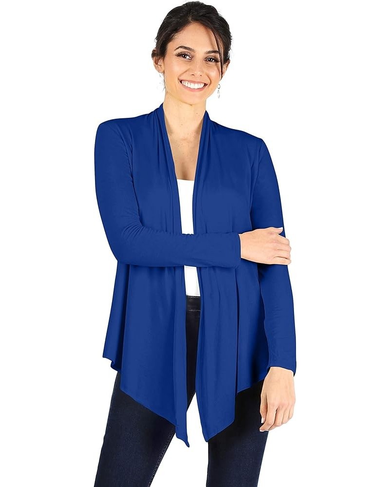 Lightweight Cardigans for Women Reg and Plus Size Light Cardigans for Women Summer Long Sleeves Royal Blue $11.39 Sweaters