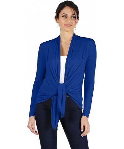 Lightweight Cardigans for Women Reg and Plus Size Light Cardigans for Women Summer Long Sleeves Royal Blue $11.39 Sweaters