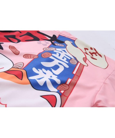 Women's Japanese Shawl Print Kimono Cardigan Tops Cover up Loose Anime 3/4 Sleeve Beach blouse Pink 3 $13.72 Swimsuits