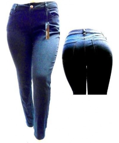 1826 Stretchy Cotton Rayon Womens Plus Size Dark Blue Denim Jeans Skinny Leg 888 Dark Blue $10.23 Jeans