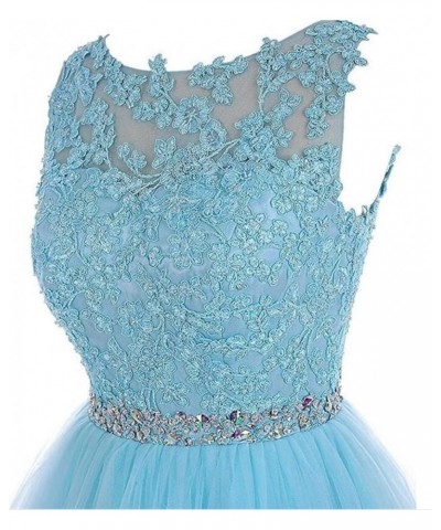 Women's Appliques Prom Dress Short Party Cocktail Gown Beaded Teens Homecoming Dresses Ocean Blue $26.46 Dresses