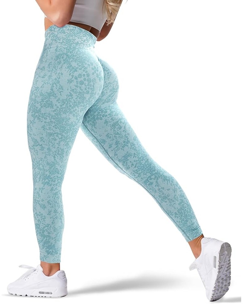 Women's Scrunch Butt Lifting Workout Leggings for Women Seamless High Waisted Gym Yoga Pants Leopard Green $12.30 Activewear