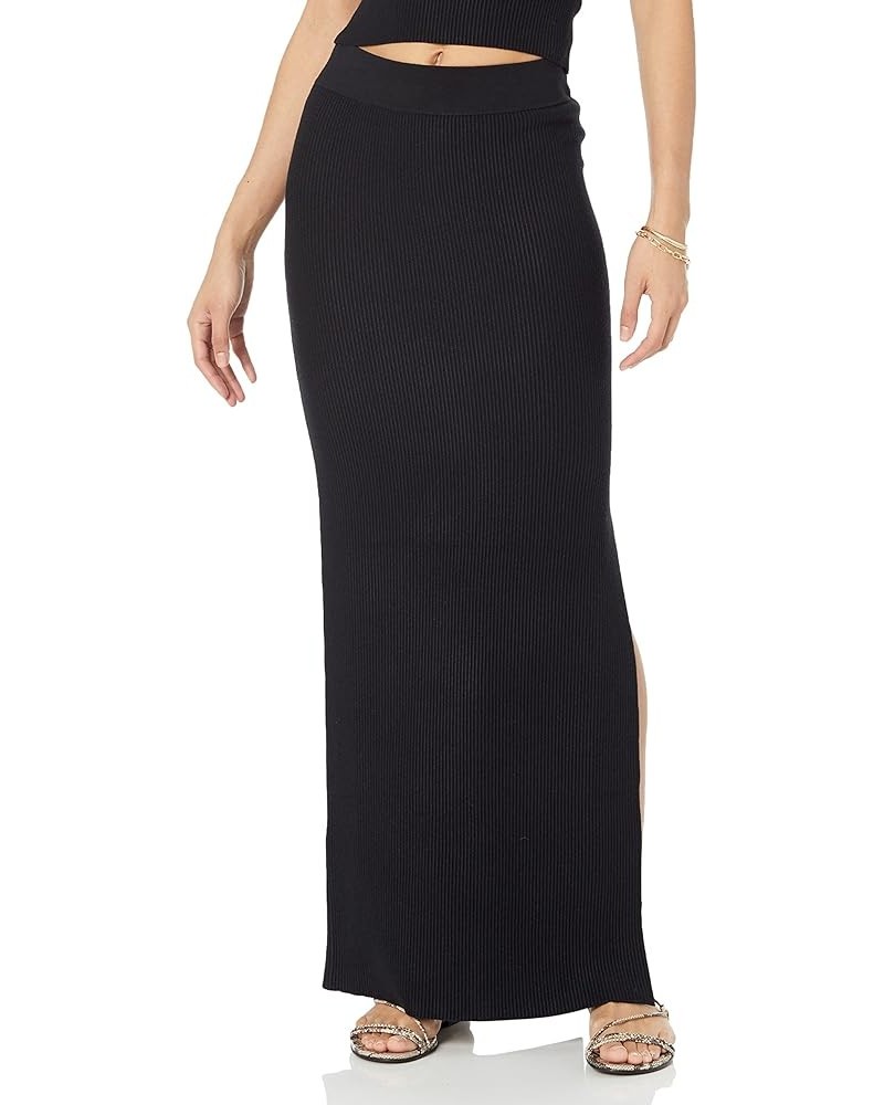 Women's Tyler Ribbed Sweater Skirt Black $24.62 Skirts