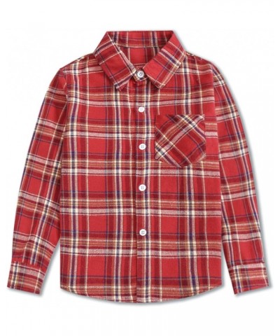 Girls & Women's Long Sleeve Casual Button Down Shirts, 3 Months - Adult 2XL Youth Bright Red Plaid $7.94 Blouses