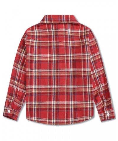 Girls & Women's Long Sleeve Casual Button Down Shirts, 3 Months - Adult 2XL Youth Bright Red Plaid $7.94 Blouses